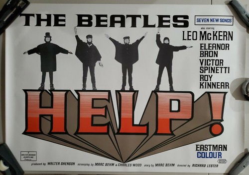 HELP!/BEATLES/オリジナル・ポスター/1965年英国映画/ビートルズ THE BEATLES HELP ROLLED 27X39 QUAD MOVIE POSTER 1965 LENNON