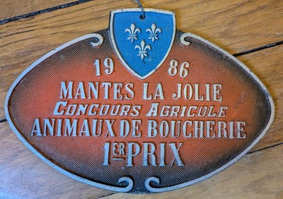 Plaque concours boucherie Mantes la Jolie 1986