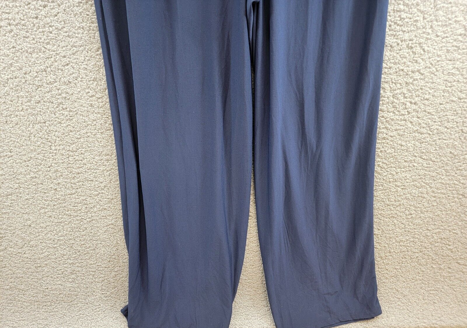 Adrianna Papell Pintucked Wide-Leg Jumpsuit Women's 14 Midnight Back Zip Closure - Picture 12 of 17