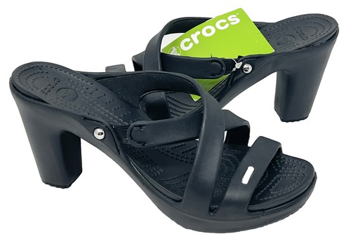 クロックス サイプラス ヒールサンダル 黒 W7 23cm 厚底 サンダル