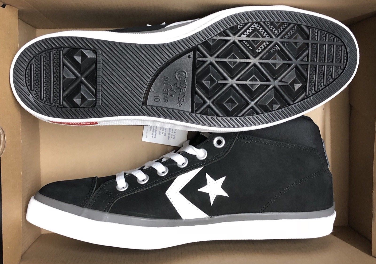 Converse Star Street Mid Black White Sneakers Shoes Size Men 10 Women 12