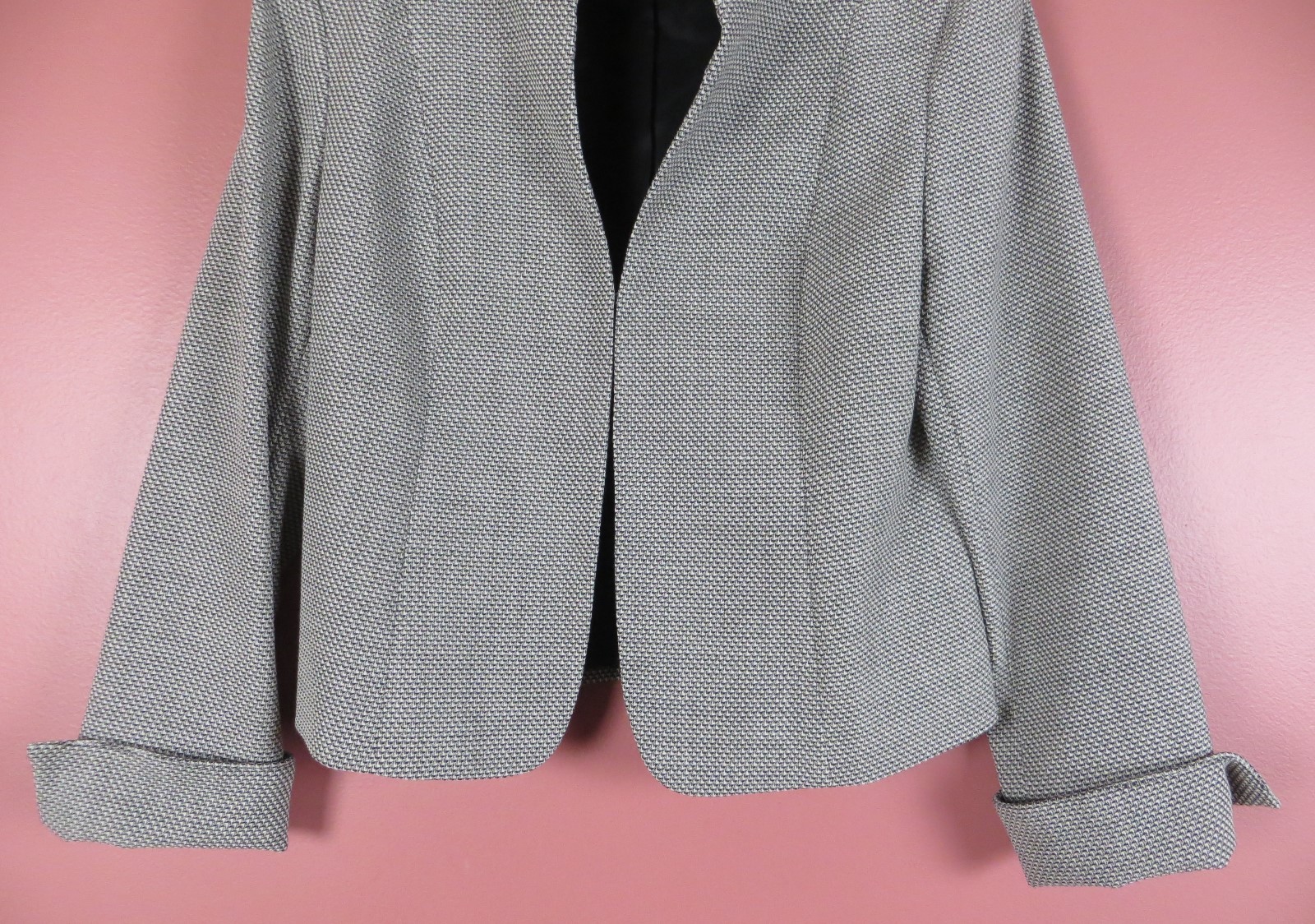CJ0668- LAFAYETTE 148 NY Womens 99% Virgin Wool Long Sleeve Jacket Geo Sz 8