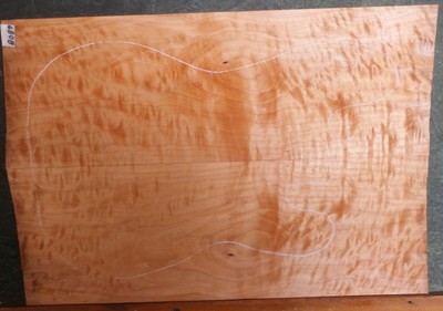 Flame Spalted Curly Maple Wood 8086 Luthier Guitar Top Set 23+x 14x 5/16