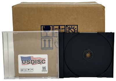 USDISC CD Jewel Cases Standard 10.4mm Unassembled, Single 1 Disc (Black) Lot