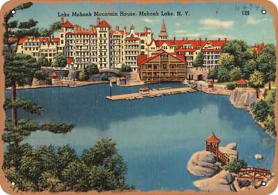 Metal Sign - New York Postcard - Lake Mohonk Mountain House, Mohonk Lake, N. Y.