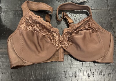Glamorise 1240 Women's 38B Mocha Low Cut WonderWire Lace Bra