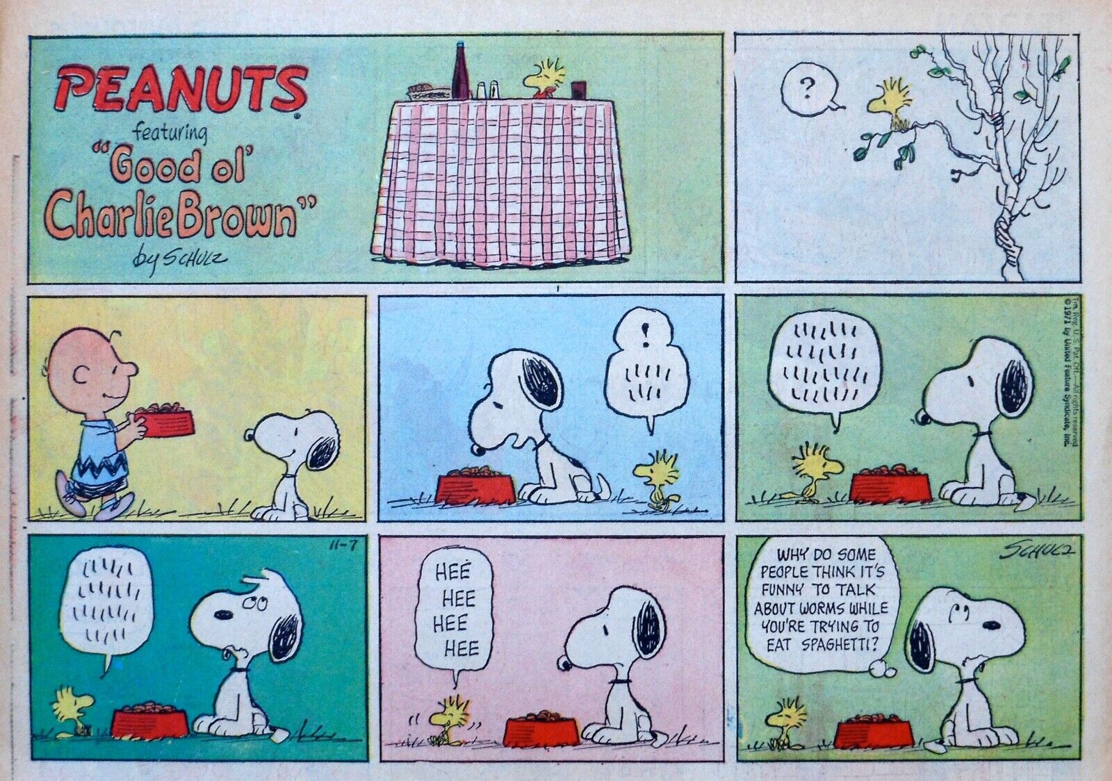 Peanuts by Charles Schulz - large half-page color Sunday Peanuts by Charles Schulz - large half-page color Sunday