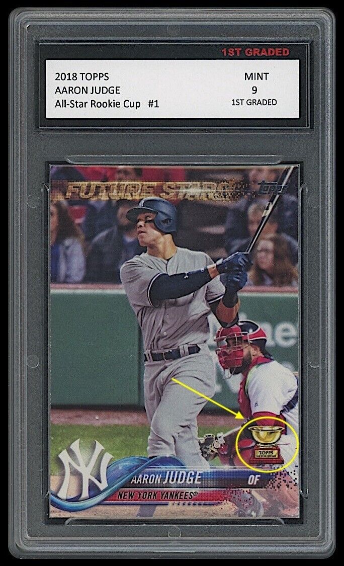 AARON JUDGE TOPPS ALL-STAR ROOKIE GOLD CUP 1ST GRADED 9 BASEBALL CARD YANKEES. rookie card picture
