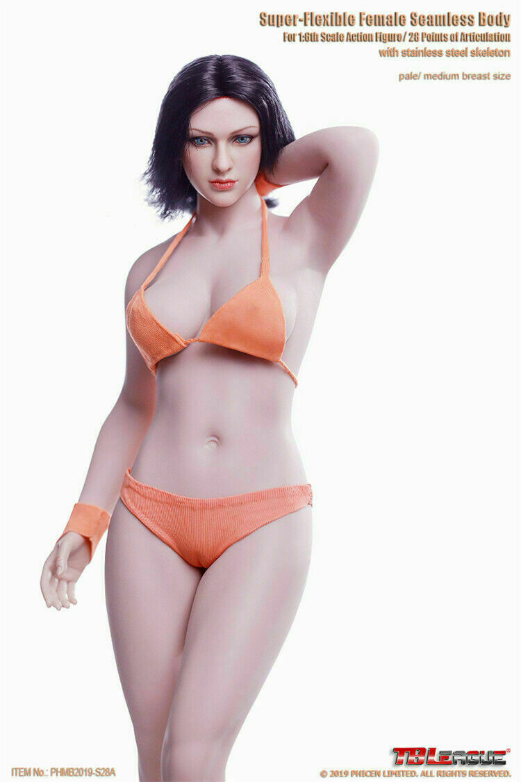 TBLeague S28A 1:6 Female Phicen Body Model Toy Pale Skin Mid Bust