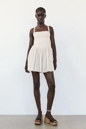 シンデレラ　130サイズ Zara Women's GATHERED SHORT DRESS Bone Size XL New | eBay