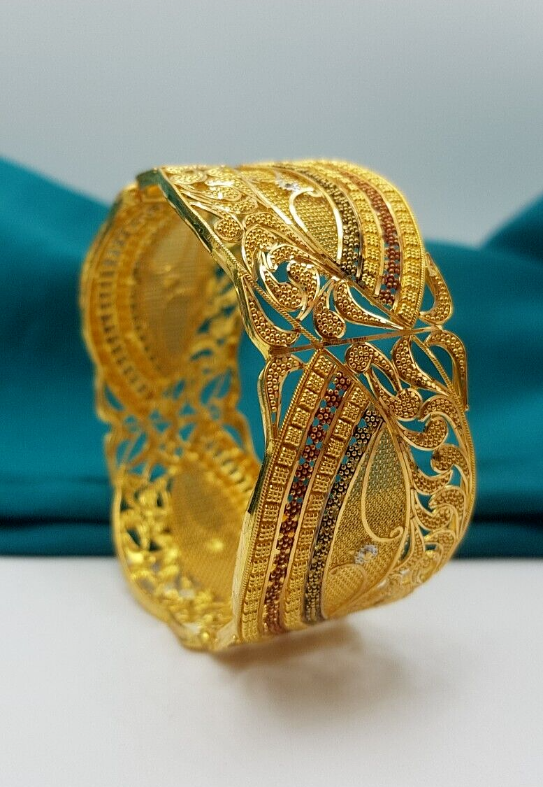 Filigree Kolkata 22K Gold Kada Screw Bangle 1pc Real Gold Jewelry Yellow Gold eBay