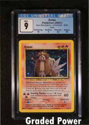 Pokemon Neo Revelation Unlimited Entei CGC 9 Holo (9197) 6