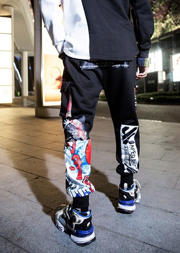 Niepce Typhoon Unisex Joggers Urban Sweatpants Japanese Streetwear Black Pants