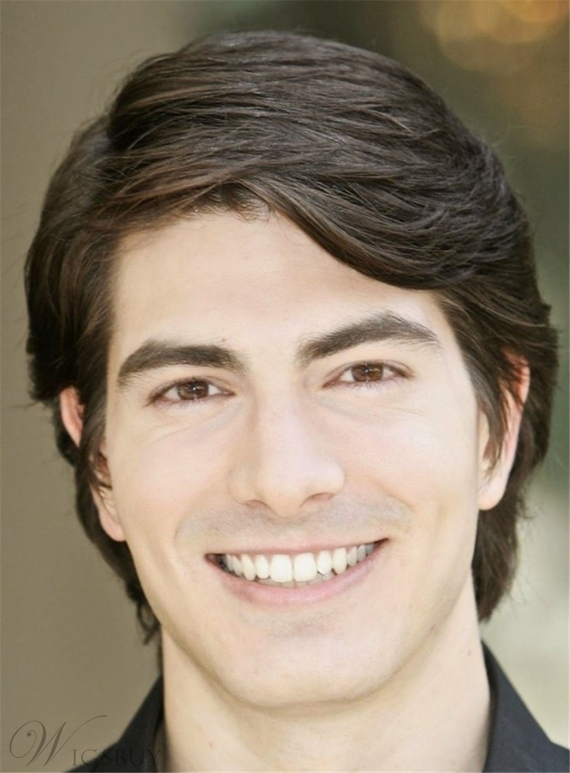 Natural Permanent Short Straight Synthetic Hair Men Wig 6 Inches
