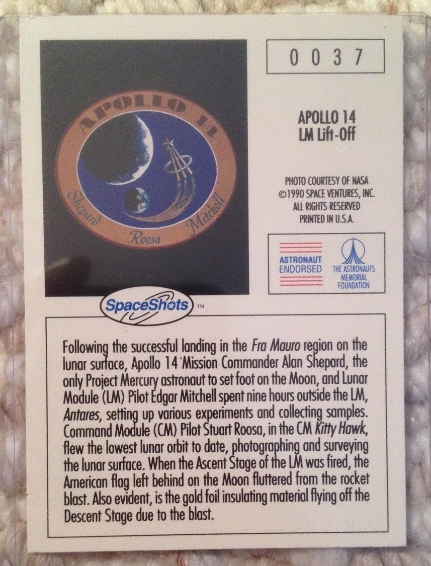 Astronaut Alan Shepard Signed Apollo 14 Lunar Module Liftoff SpaceShots Card