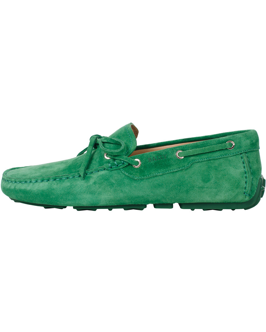 靴 BALLY Green suede loafers 24cm Size 7D / 8EEE Bally Men Dramer Suede Driver Shoes 259 Green