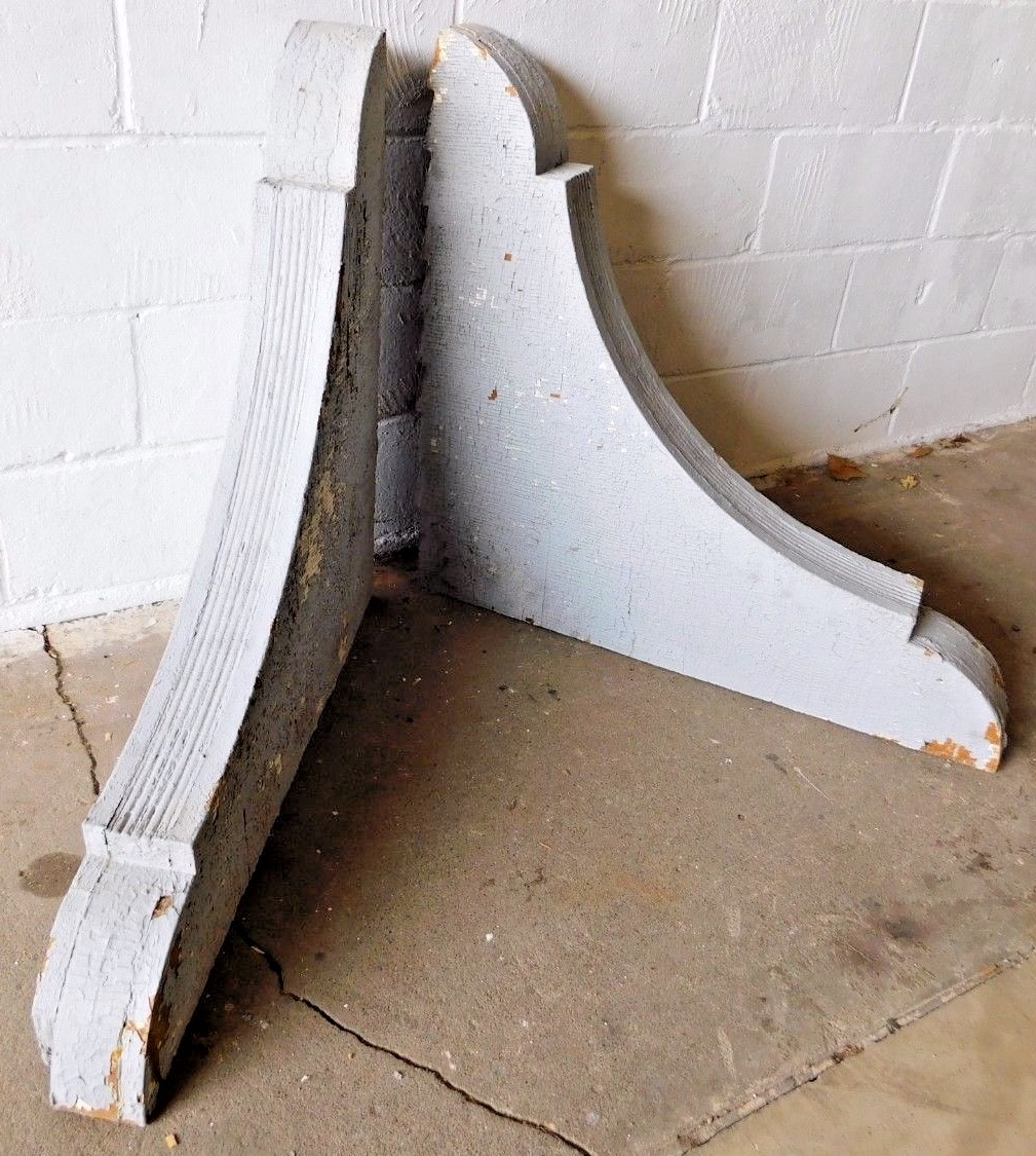 1800's Wooden CORBELS / BRACKETS Very Large Beaded Design VICTORIAN Style ORNATE