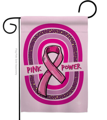 Pink Power Garden Flag Support Awareness Decorative Small Gift Yard House Banner