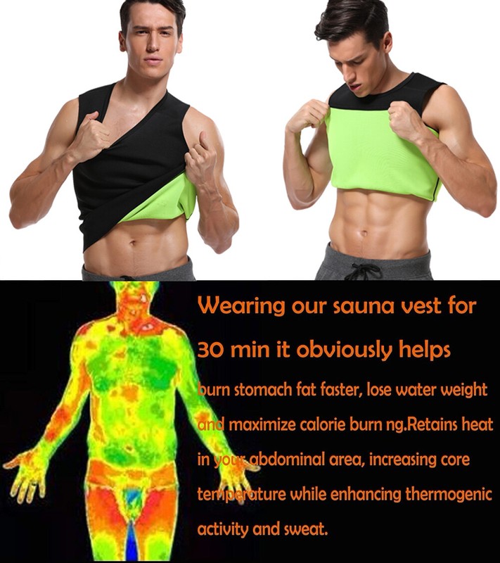 Men Weight Loss Workout Neoprene Body Shaper Sweat Sauna Suits Exercise Gym Vest