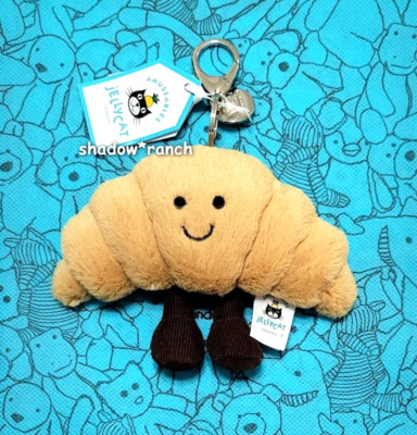 Jellycat AMUSEABLE CROISSANT BAG CHARM Soft AUTHENTIC Plush FREE Dust Bag NWT