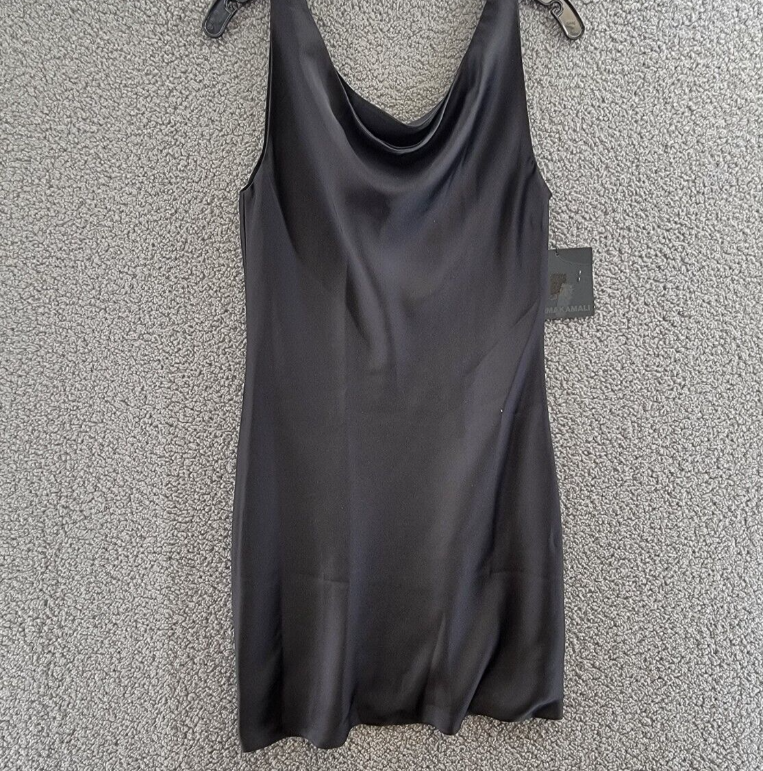 NORMA KAMALI Maria Mini Dress Women's S/36 Black Cowl Neck Sleeveless Pullover - Picture 2 of 15