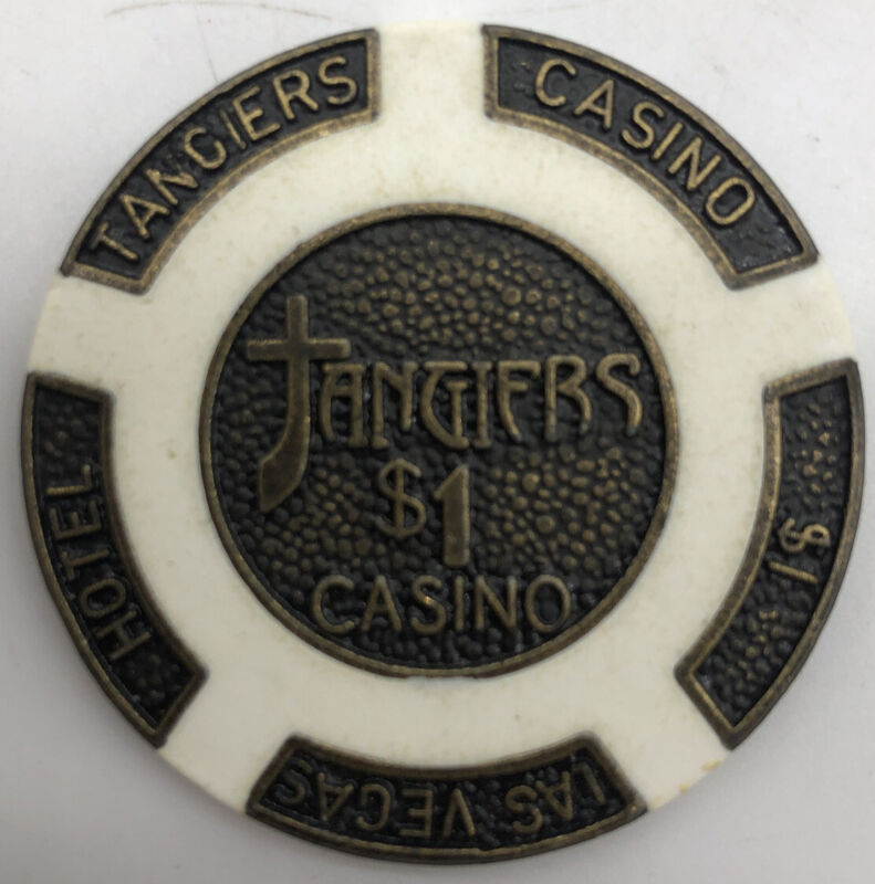Single Poker Chip $1 Tangiers 16 gram Brass insert Clay Composite EUC