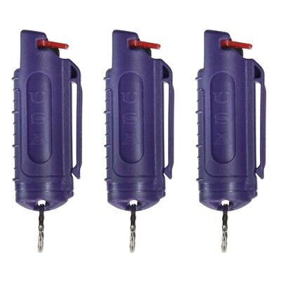 3 Police Magnum pepper spray .50oz purple molded keychain defense protection