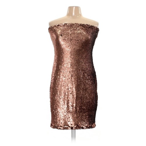 womens rose gold sequin dress