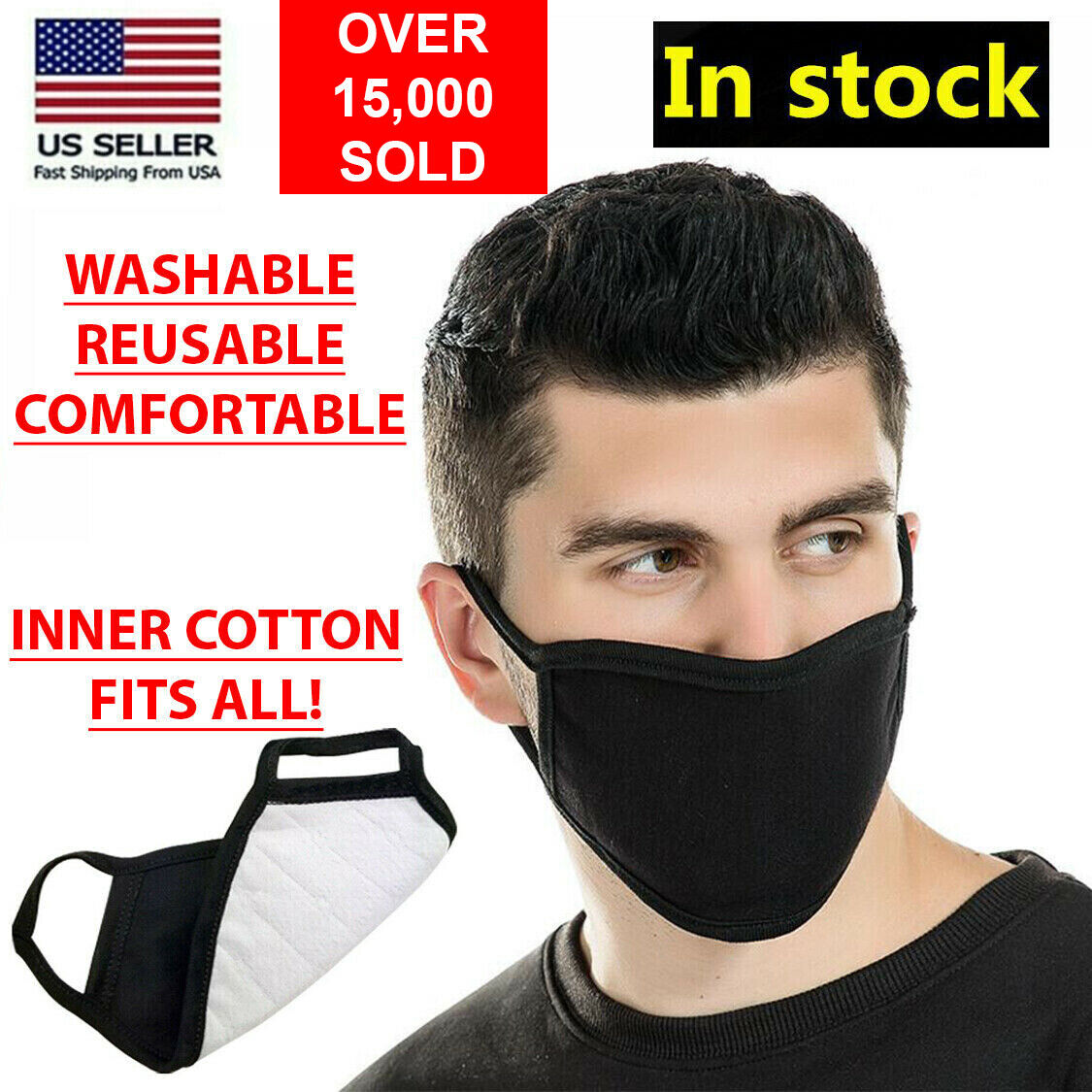 Reusable Washable Cover Masks Fashion Cloth Men Women Usa
