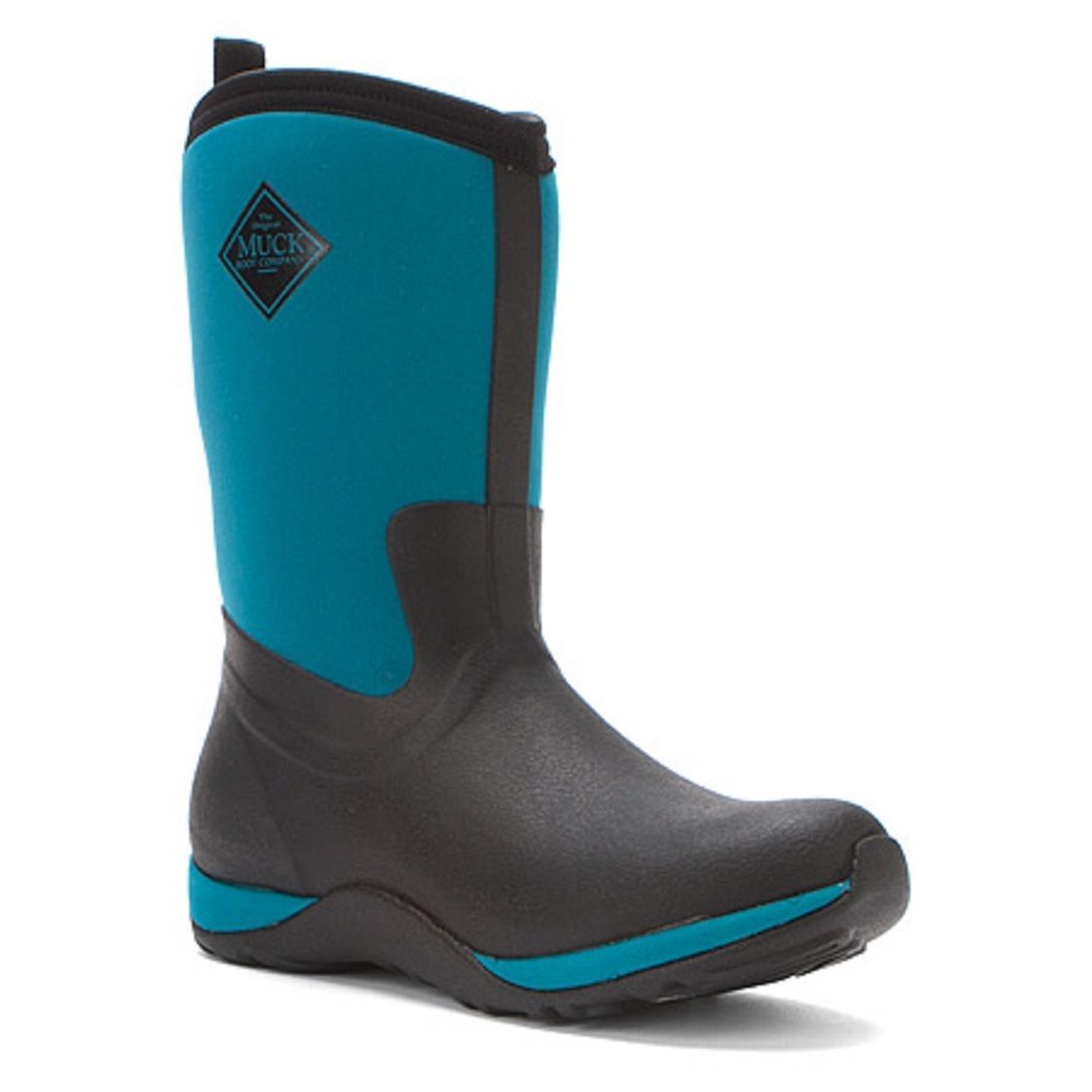 teal and black muck boots