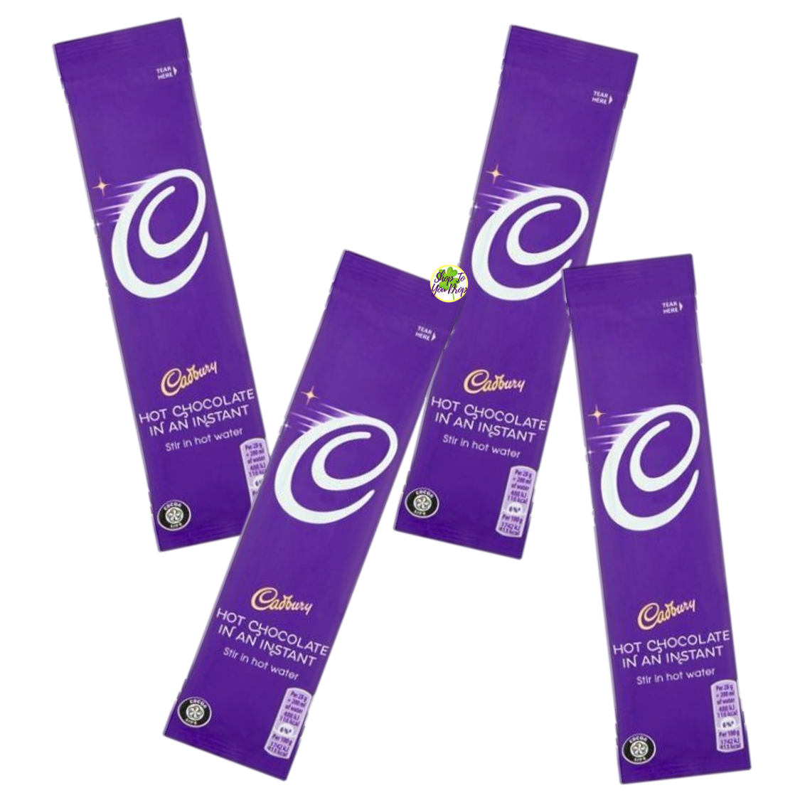 ☕4 X 28g CADBURY HOT CHOCOLATE Drinking Instant Sachet Packet Lunch