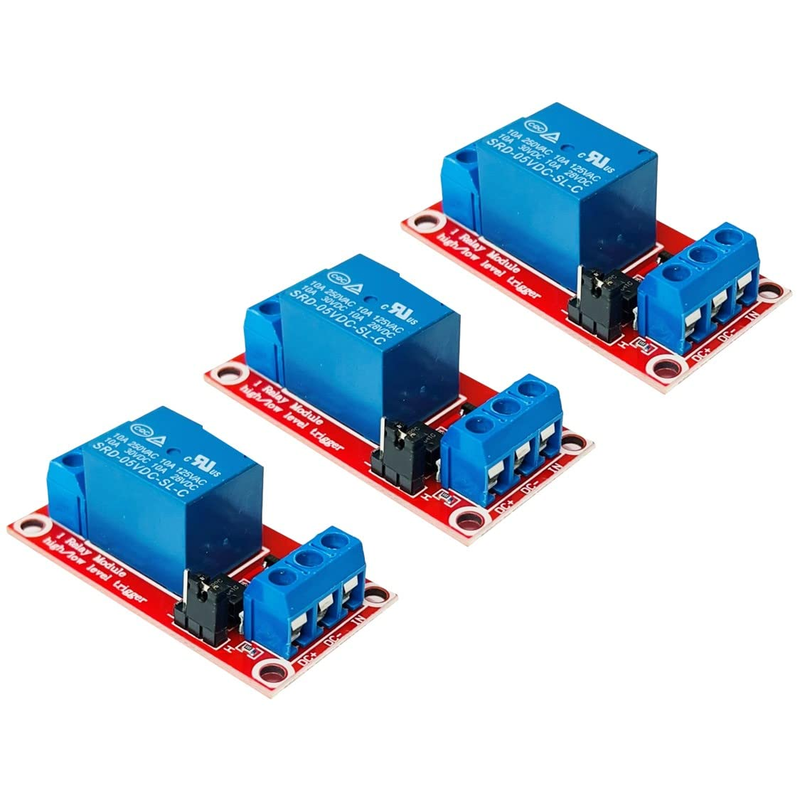 Diyables 3Pcs Relay Module for Arduino, ESP32, ESP8266, Raspberry Pi, 1 Channel,