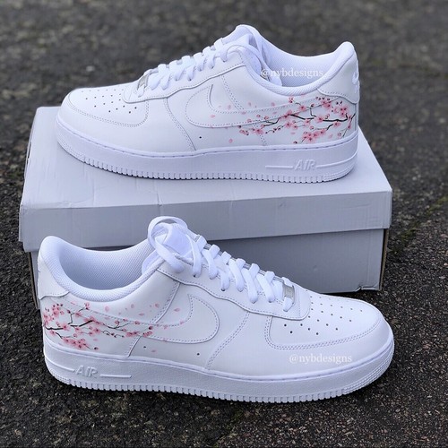Mens Custom Nike Air Force 1 One Pink Blossom Sakura Size 6 7 8 9 10 11 12 13 eBay