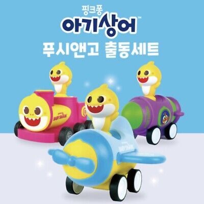 Pinkfong Baby Shark Push And Go Set Car Airplane Train Pull Back Toy For Kids