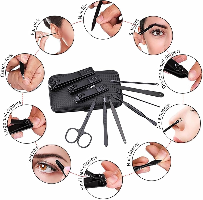Manicure Set Nail Clippers Kit Professional Stainless Steel Nail Care Tools with