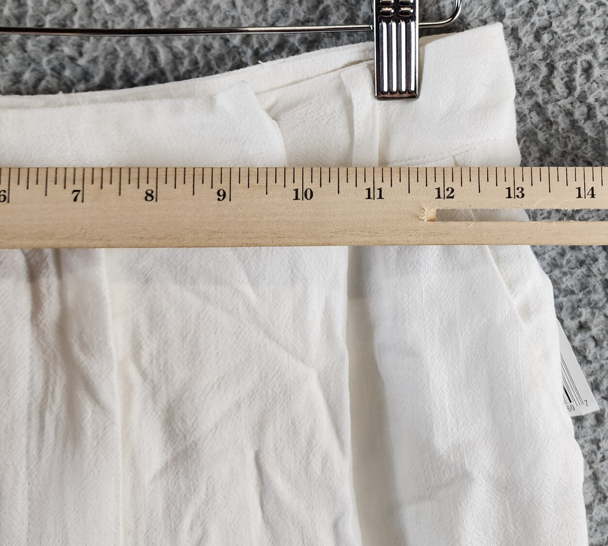FORE Linen Blend High Rise Slim Fit Pants Womens XS White Belt Loops Zip Closure - Picture 5 of 13