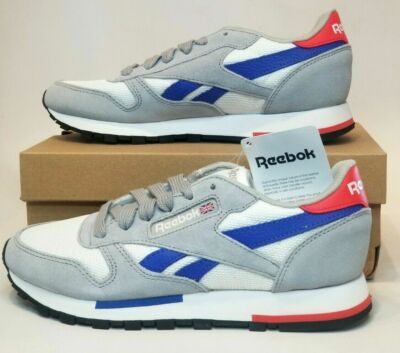 Reebok Men Classic Leather MU Shoes CN7036, Gray/Blue 3.5M US NEW IN BOX