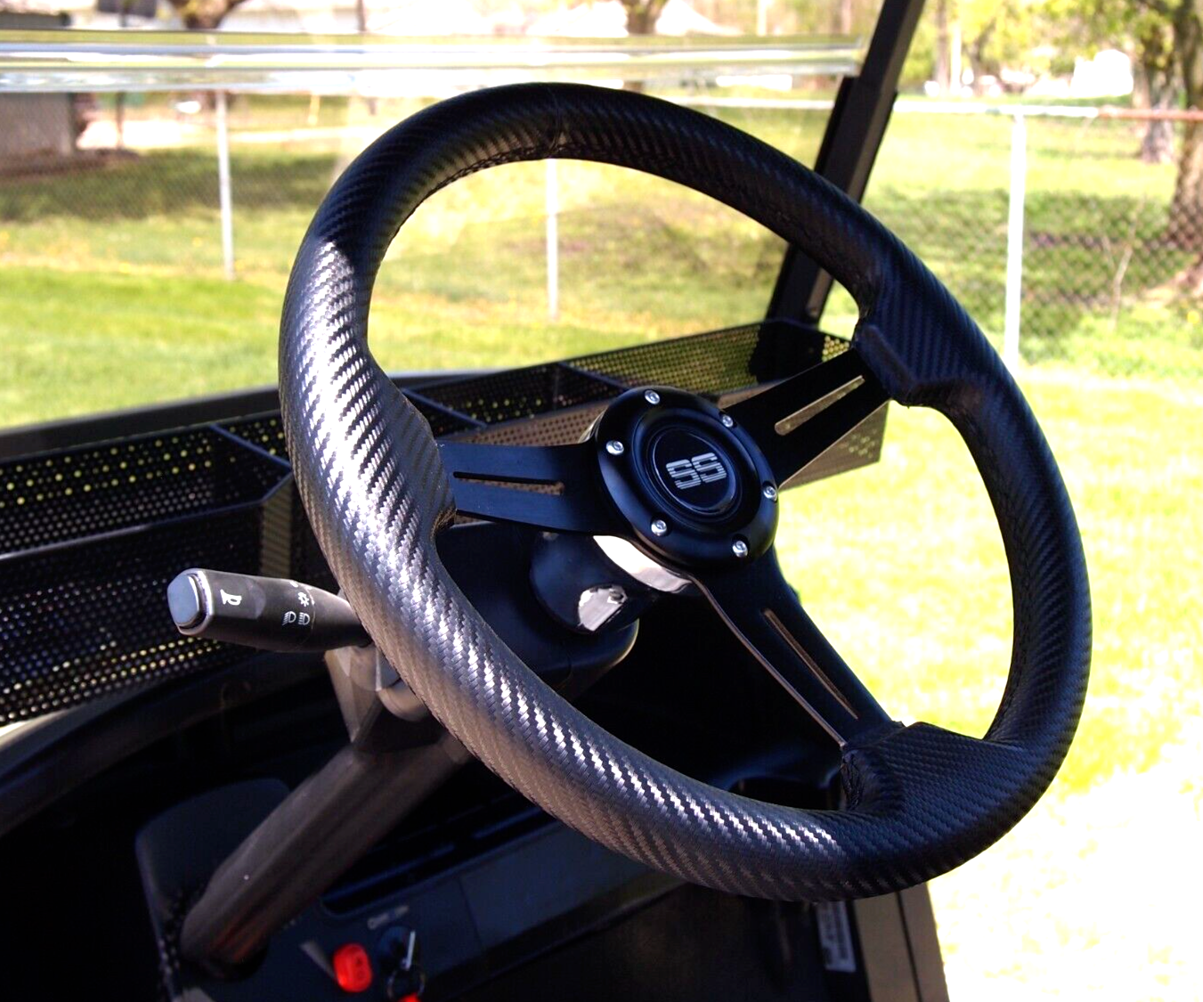 Carbon Fiber Wrapped Golf Cart Steering Wheel for EZGO Yamah