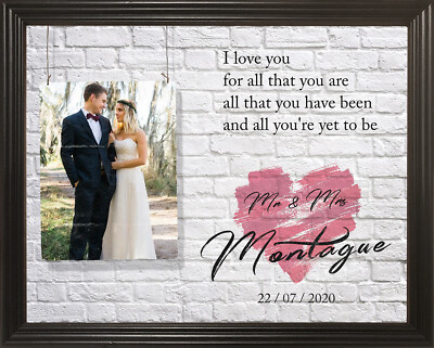 Gift For Newly Weds, Gift For Husband or Wife, Personalized 11x14 Framed Picture