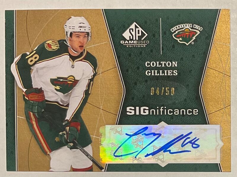 2009-10 Colton Gillies Ud Sp Game Used Significance Autograph Card #co Wild #/50