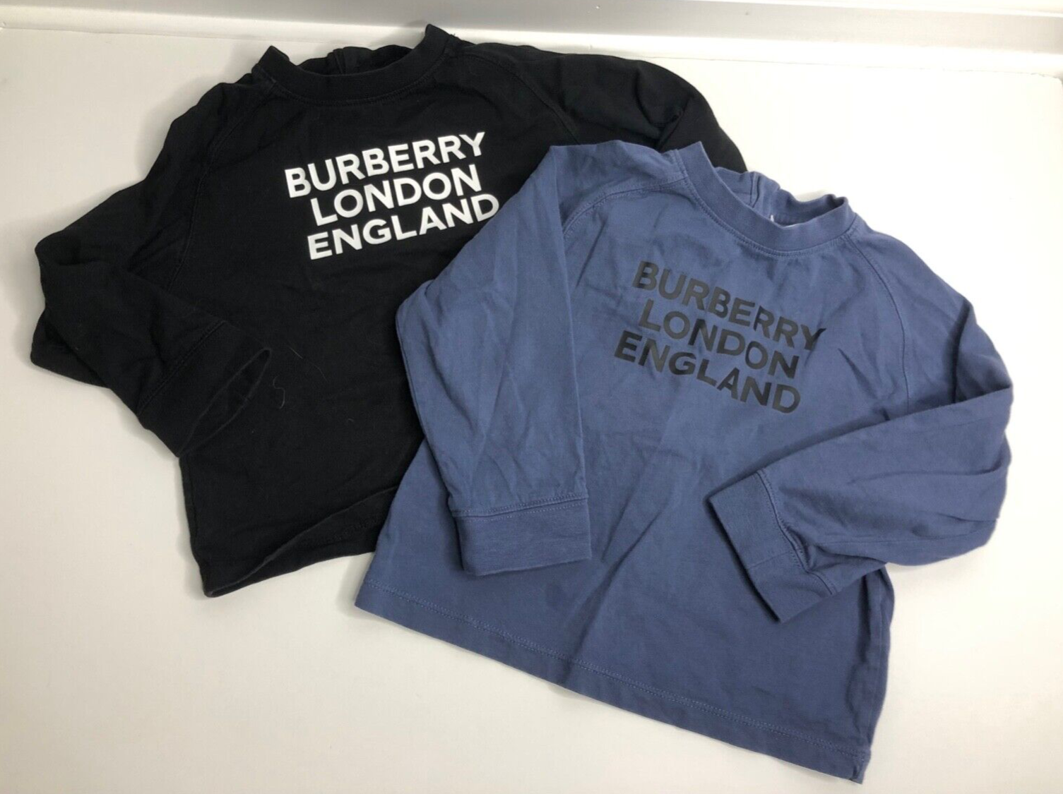 Burberry London England Lot of 2 Blue & Black Cotton Long