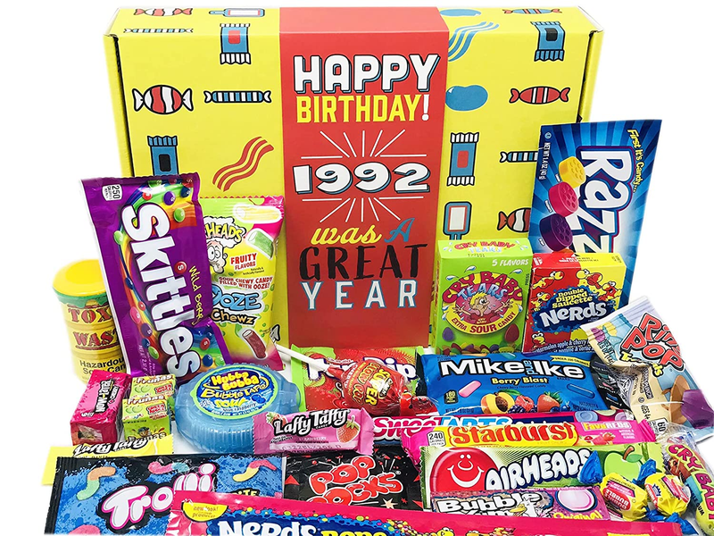 RETRO CANDY YUM ~ 1992 30Th Birthday Decade 90S Candy Gift Basket Box Assortment