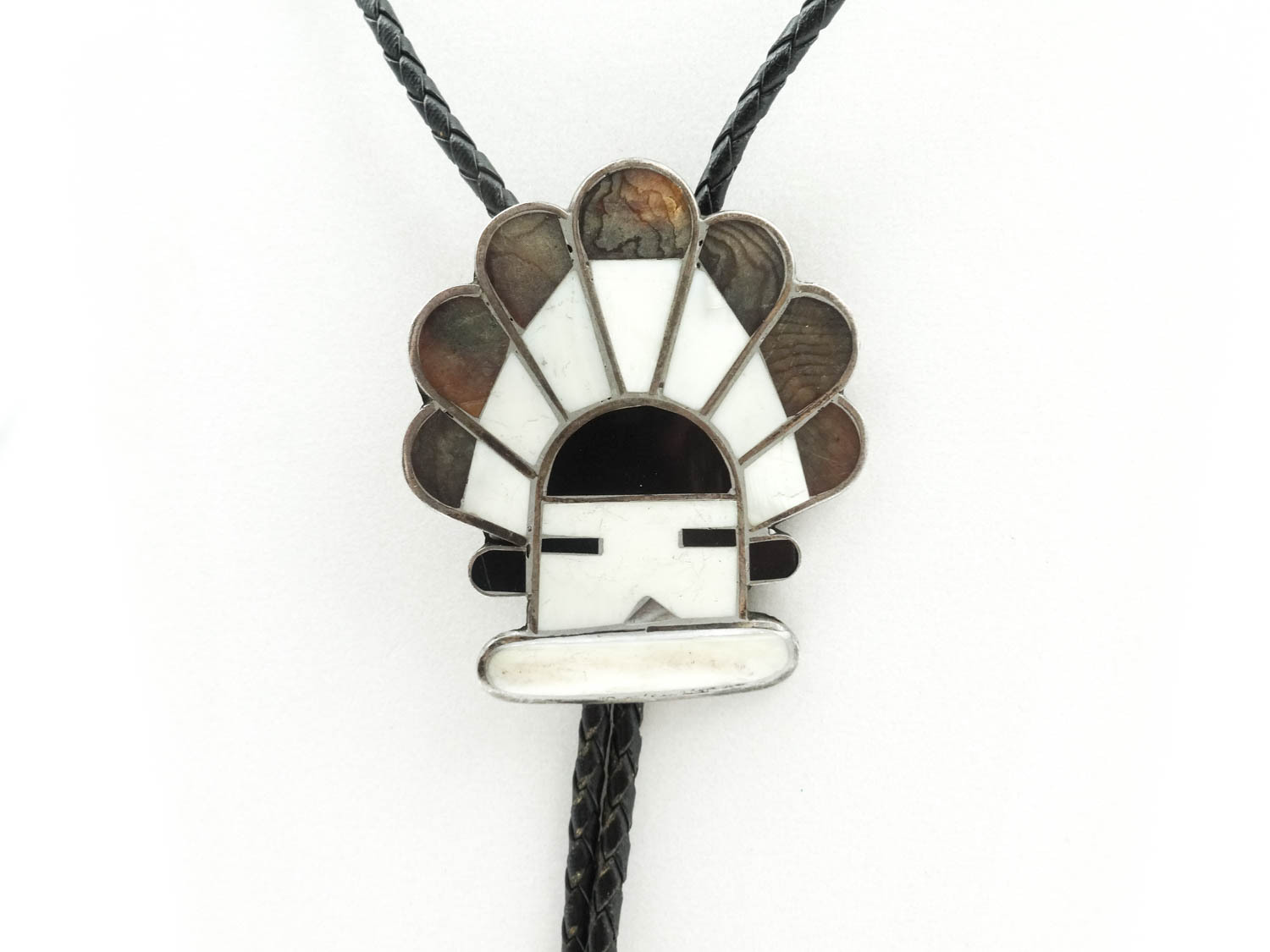 アクセサリー Vintage ZUNI BENNET PAT PEND Neckless Bennett Pat. Pend. Sterling Silver Zuni Headdress Bolo