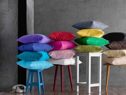 Комплект из 2-х декоративных наволочек из матовой саржи Светло-Бежевого цвета