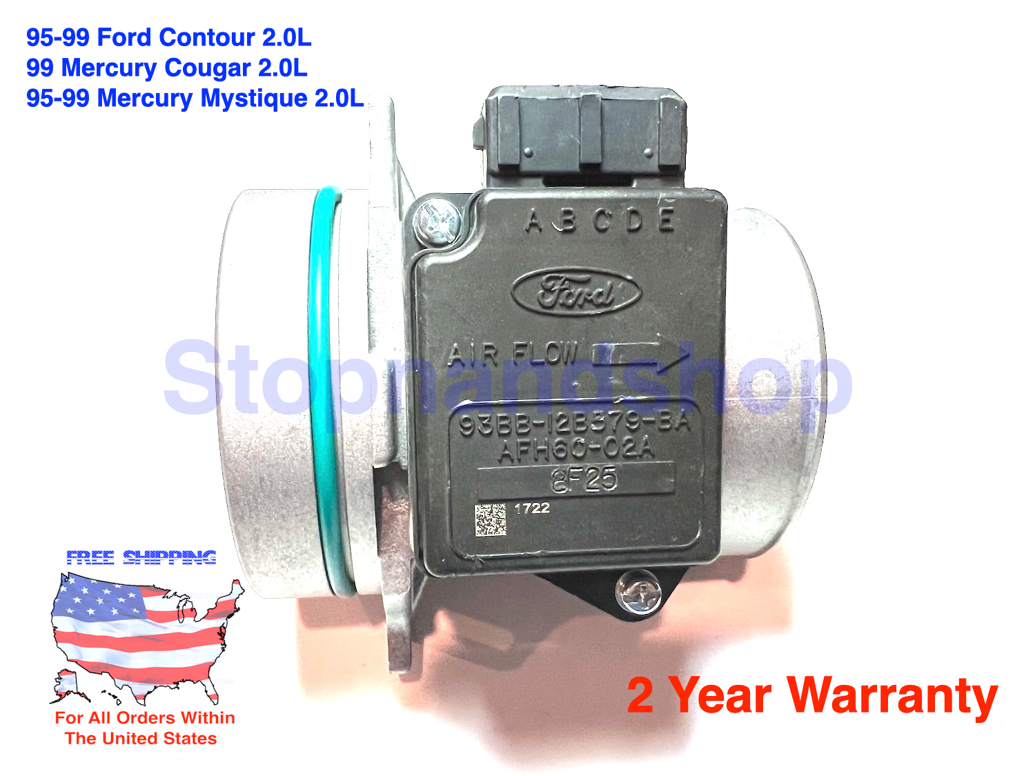 OE Mass Airflow Sensor 93BB-12B579-BA 95-99 Ford Contour