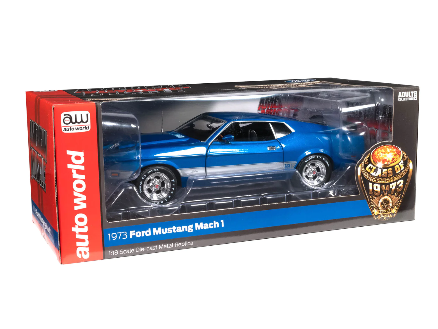オートアート 1/18 FORD MUSTANG MACH1 '03 Blue 1/18 Auto World 1973 Ford Mustang Mach 1 3K Blue Glow