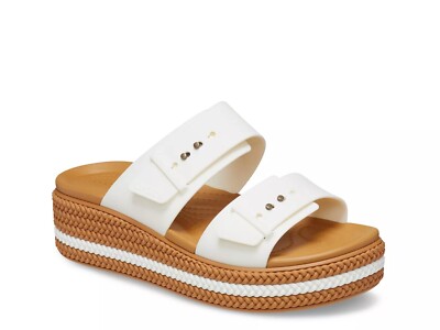 Womans Sandals Crocs Brooklyn Woven Low Wedge Sandal
