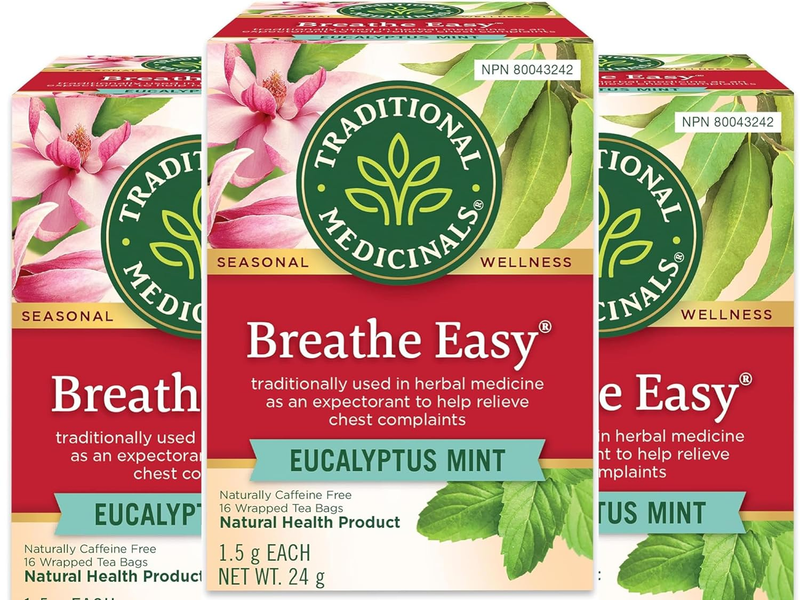 Breathe Easy Eucalyptus Mint Herbal Tea, Promotes Respirator