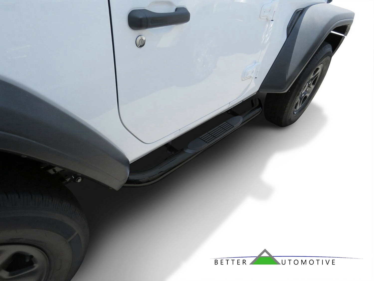 3" Black Side Step Rails for 20182021 Jeep Wrangler JL 2 Door Nerf