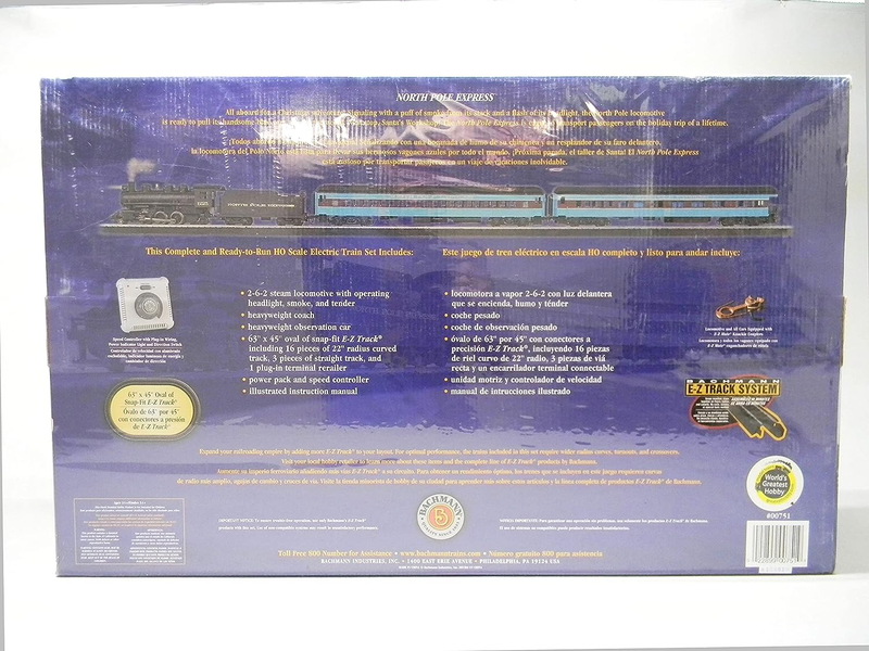 - North Pole Express Ready to Run Electric Train Set - HO Scale,Black Cyan